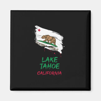 Imán Lake Tahoe California Paint Splatter Flag Vacation