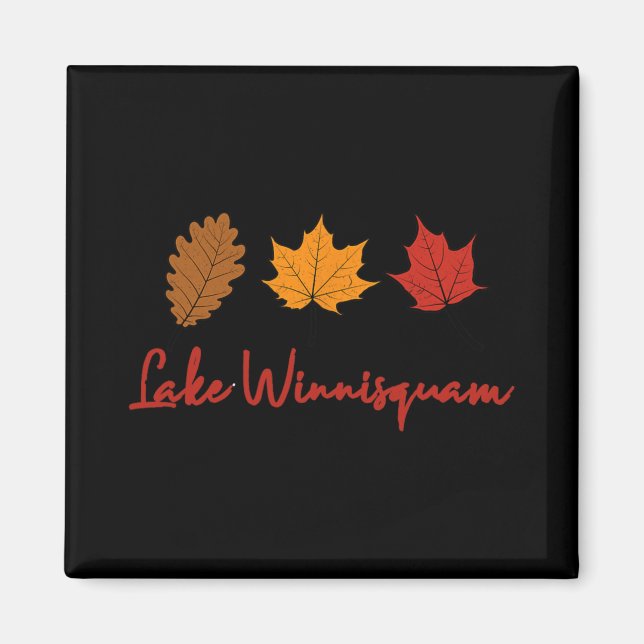 Imán Lake Winnisquam Fall Foliage Autumn Leaf Ing Oak M (Frente)