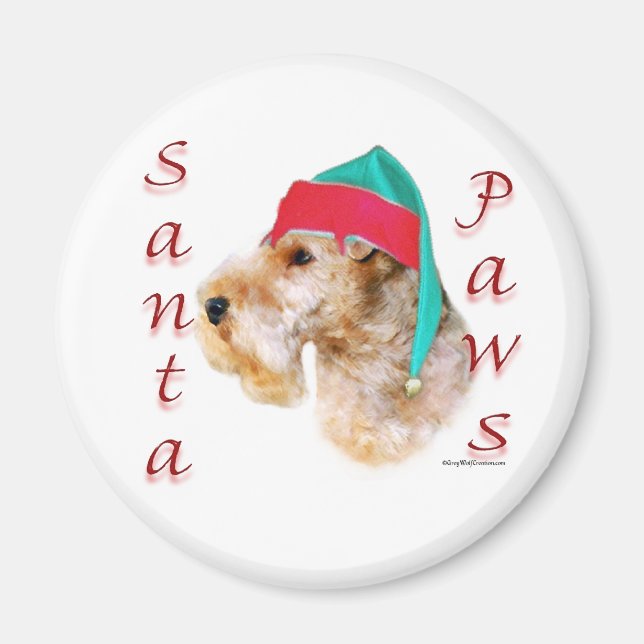 Imán Lakeland Terrier Santa Paws (Frente)