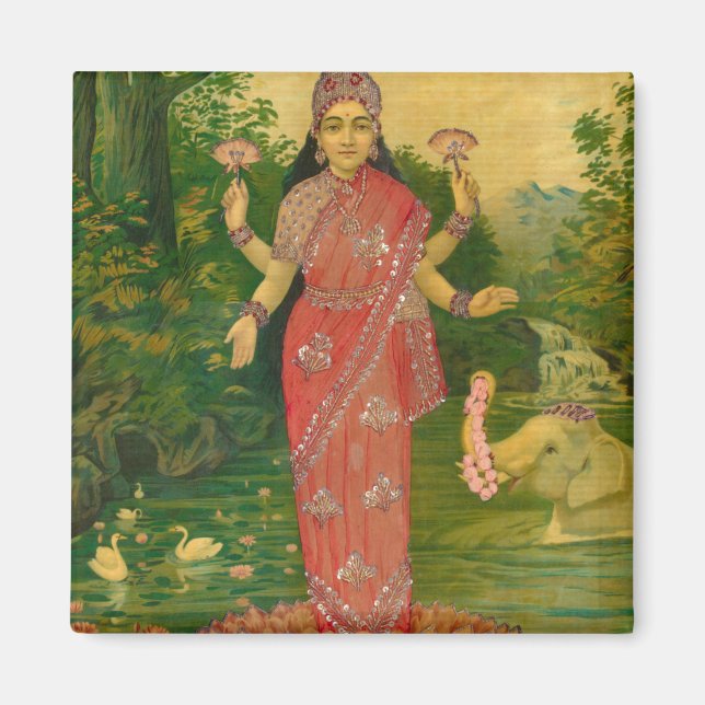Imán Lakshmi por Raja Ravi Varma (Frente)