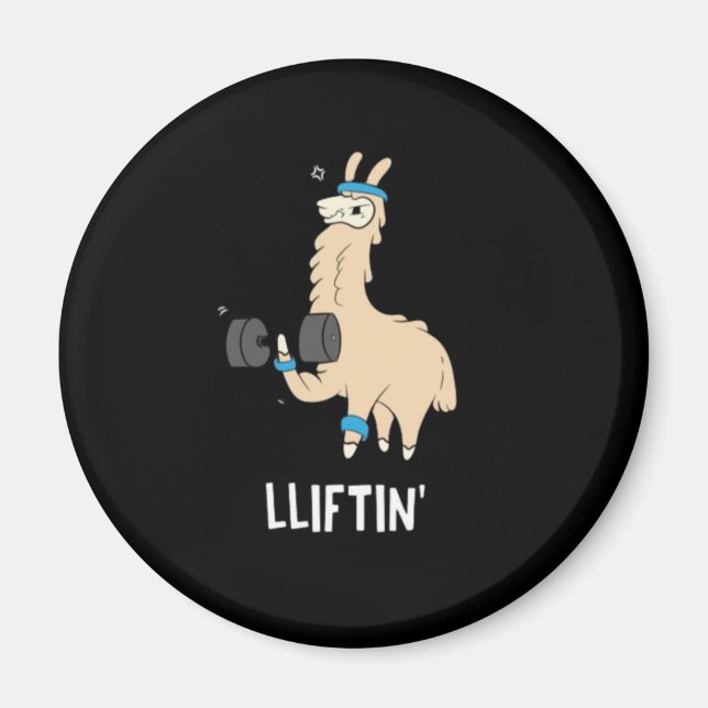 Imán Lama en el gimnasio - pesas levantadas (Frente)