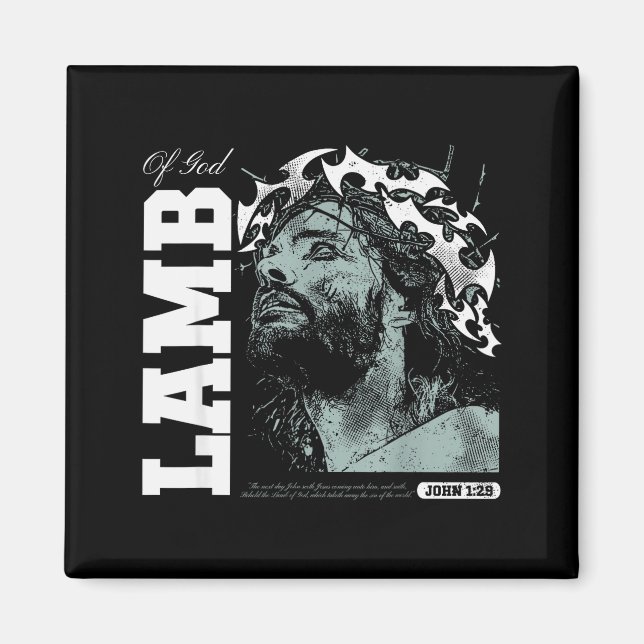 Imán Lamb Of God - Christian Bible Verse Faith  (Frente)