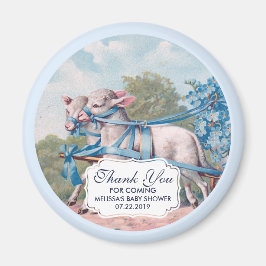 Imán Lambres de época vestidos con Baby Shower de cinta