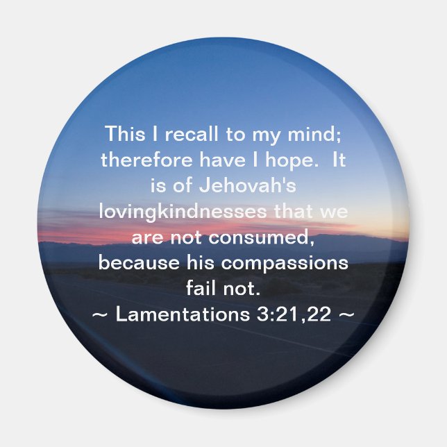 Imán Lamentaciones 3:21-22 (Frente)