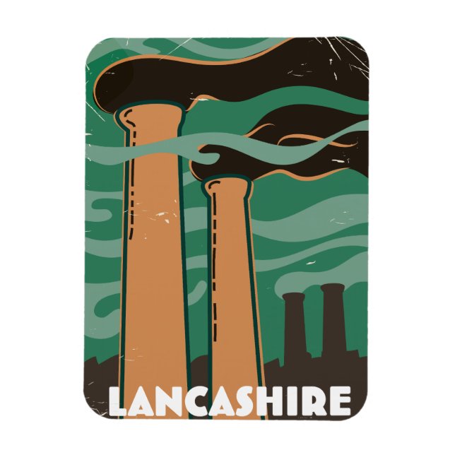 Imán Lancashire Chimney viaje vintage. (Vertical)