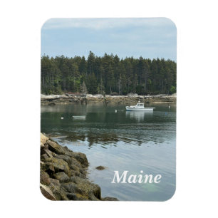 Imán Lancha de langosta en la costa de Maine
