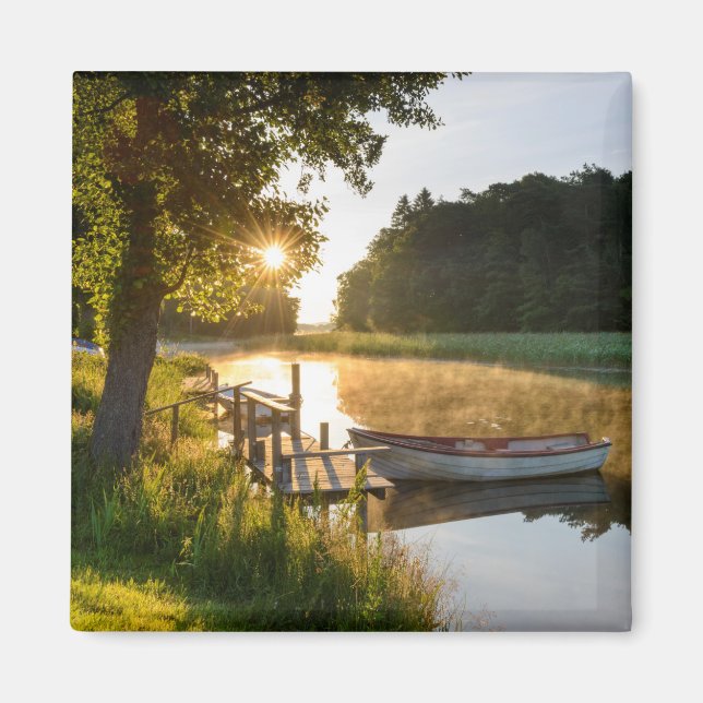 Imán Lancha modada en el lago (Frente)
