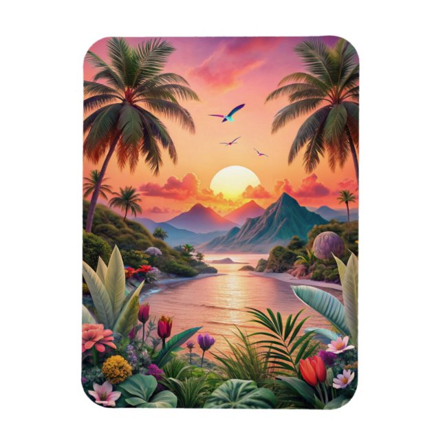 Imán Landscape Tropical Beach (Vertical)