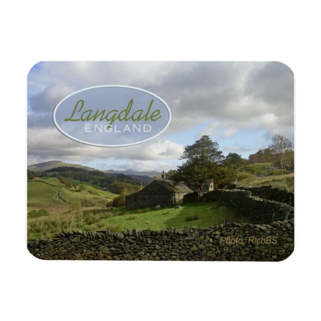Imán Langdale England Travel Souvenir Magnet (Horizontal)