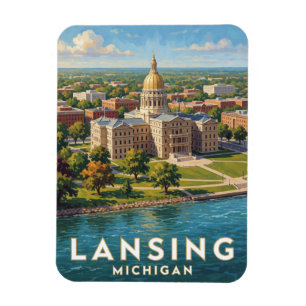 Imán Lansing Michigan Viaje Río Grand 🚗