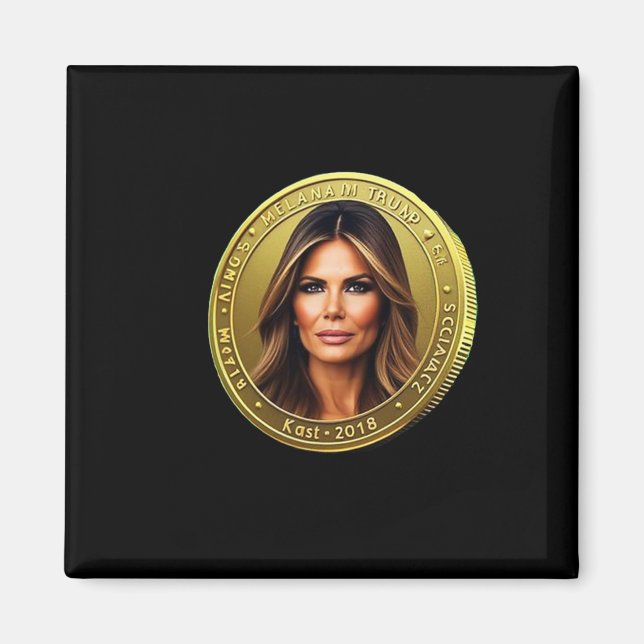 Imán Lanzamientos de moneda meme de Trump y Melania mon (Frente)