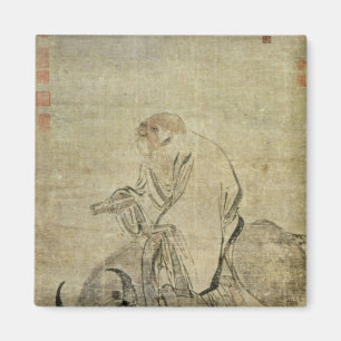 Imán Lao-tzu que monta su buey, chino, dinastía de Min