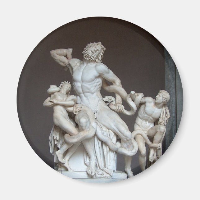 Imán Laocoön y su estatua de hijos en el Museo Vaticano (Frente)