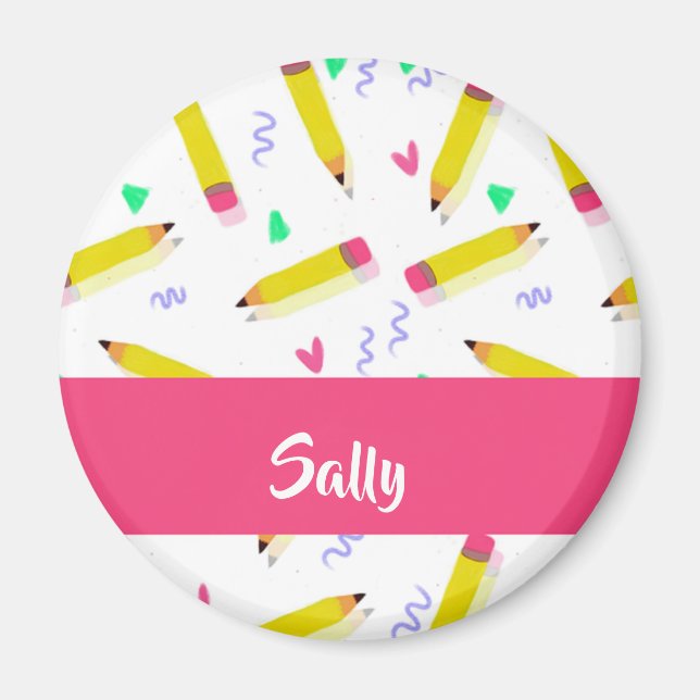 Imán Lápices amarillos y raspones en blanco (Frente)