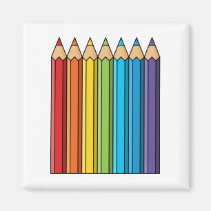 Imán Lápices de colores arcoiris