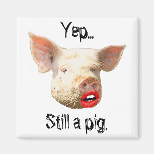 Imán Lápiz labial en un cerdo