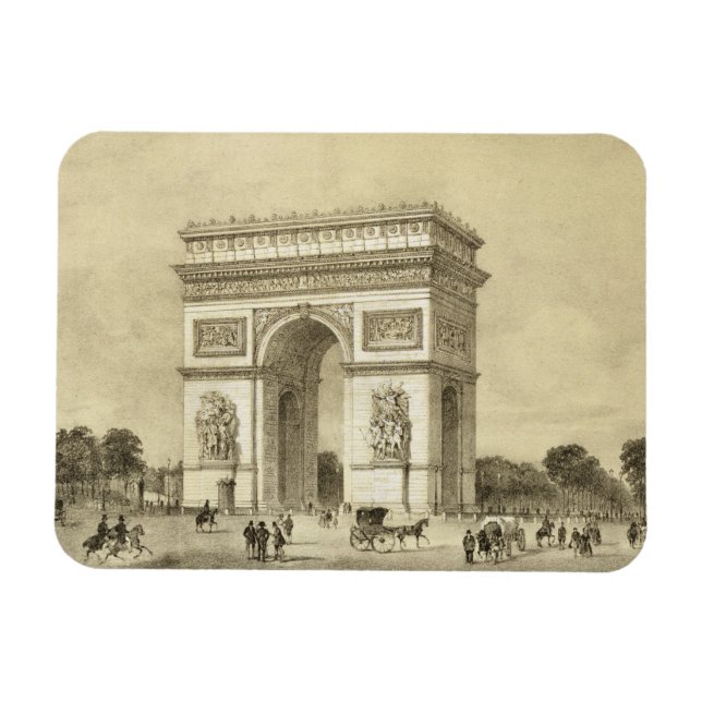 Imán L'Arc de Triomphe, París, grabado por Auguste Bry (Horizontal)
