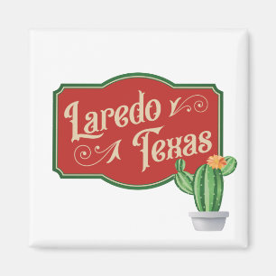 Imán Laredo, Texas Con Cactus Pear Pactantes