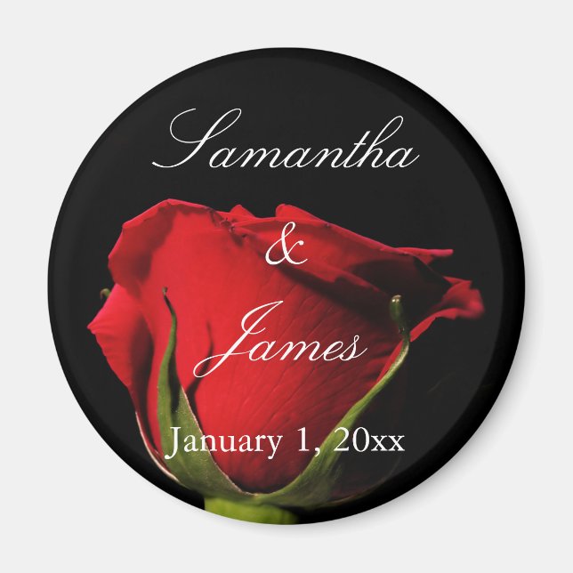 Imán Larga estela de la rosa roja personal (Frente)