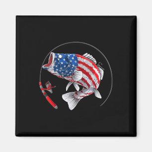 Imán Largemouth B Fish Usa Bandera Americana Pesca