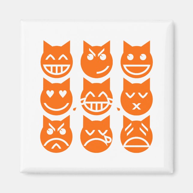 Imán Las 9 vidas del gato de la Emoji (Frente)