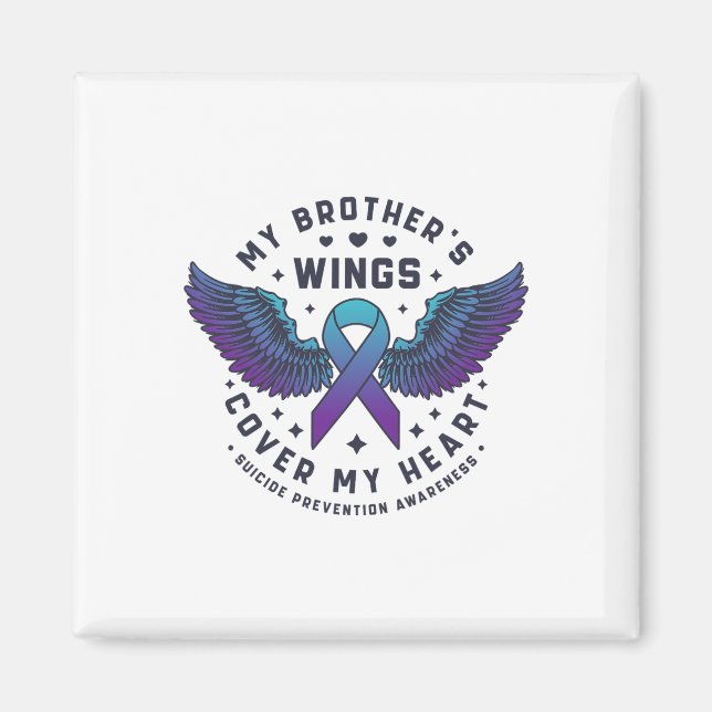 Imán Las alas de mi hermano cubren mi prevención del su (Frente)