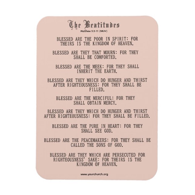 Imán Las Beatitudes Mateo 5:3-11 NKJV (Vertical)