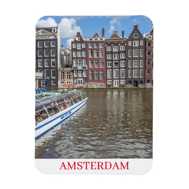 Imán Las casas de los canales de Amsterdam miran el imá (Vertical)