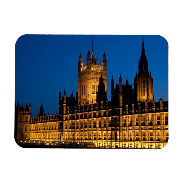 Imán Las Casas del Parlamento de noche en la ciudad de (Horizontal)