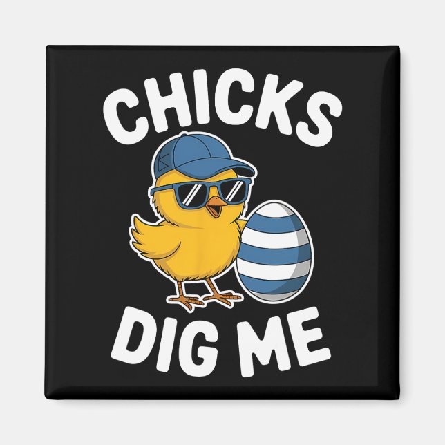 Imán Las chicas me cavan el pollo de Pascua Gracioso Fe (Frente)