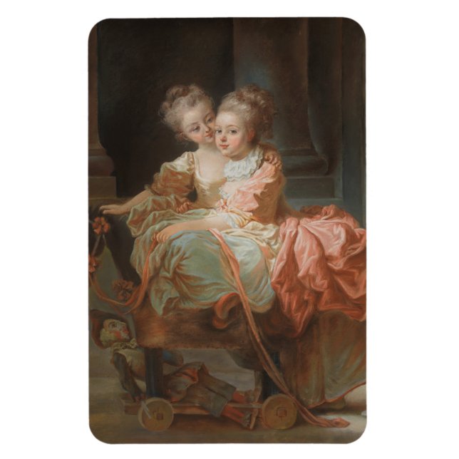 Imán Las dos hermanas - Jean-Honoré Fragonard (Vertical)