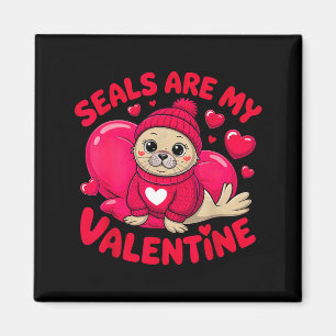 Imán Las focas son mi San Valentín diseño de amor de fo
