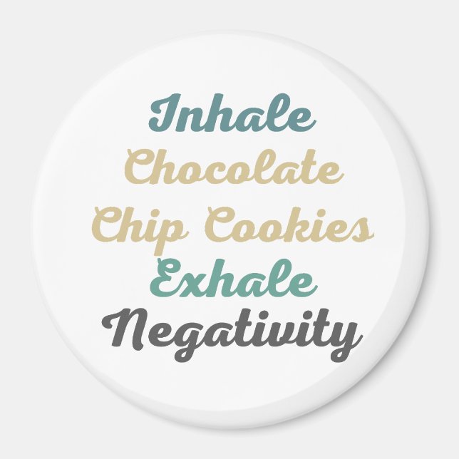 Imán Las galletas de chocolate inhalado exhalan negativ (Frente)