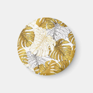 Imán Las hojas de Monstera: Blanco dorado