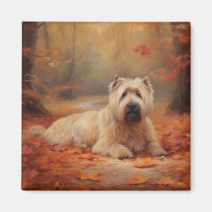 Imán Las hojas de Wheaten Terrier se inspiran en otoño
