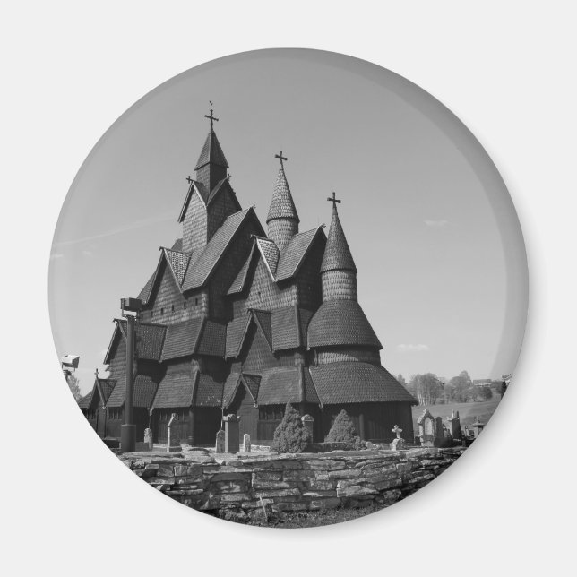 Imán Las iglesias de madera de Noruega (Frente)