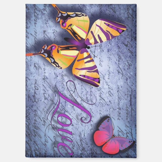 Imán Las mariposas adoran el azul (Anverso)