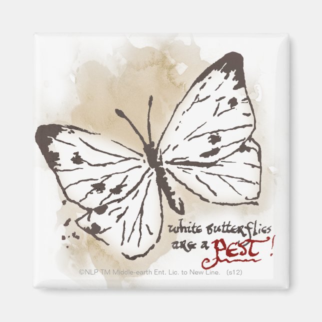 Imán Las mariposas blancas son una plaga (Frente)