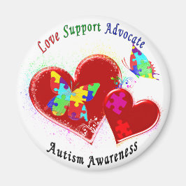 Imán Las mariposas del autismo en los corazones