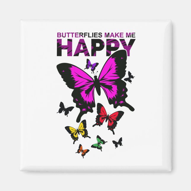 Imán Las mariposas me hacen feliz (Frente)