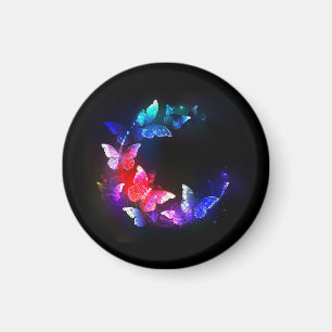 Imán Las mariposas nocturnas brillantes de Neon en el f