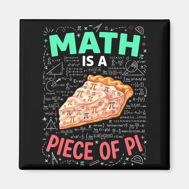 Imán Las Matemáticas Son Pan Comido - Día Pi y Amante D (Frente)