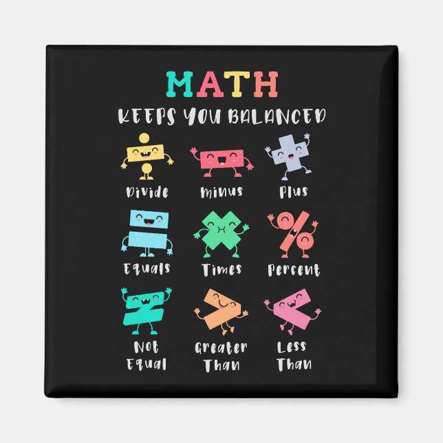 Imán Las matemáticas te mantienen equilibrado (Frente)