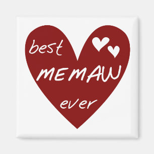 Imán Las mejores camisetas y regalos de Memaw del coraz