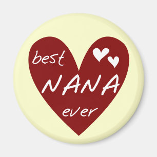 Imán Las mejores camisetas y regalos de Nana del corazó