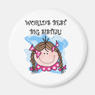 Imán Las mejores camisetas y regalos para hermanas gran