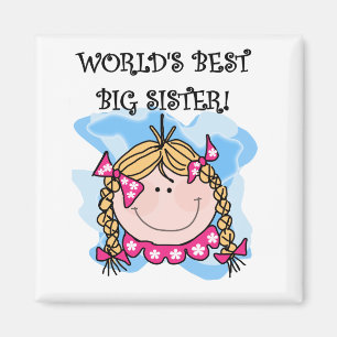 Imán Las mejores camisetas y regalos para hermanas gran