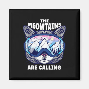 Imán Las Meowtains Llaman A Esquiar Gogles De Snowboard
