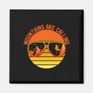 Imán Las montañas llaman gafas de sol retro para escala