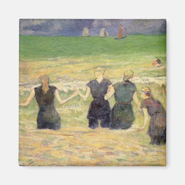 Imán Las mujeres bañan a Dieppe por Paul Gauguin (Frente)
